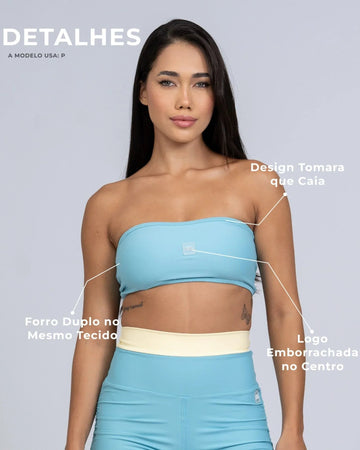 Top Faixa Tomara que caia Allure Azul céu