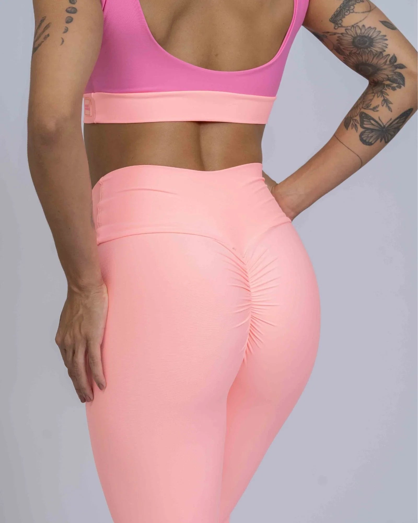 Calça Legging Slim duo Coral com Rosa Malibu