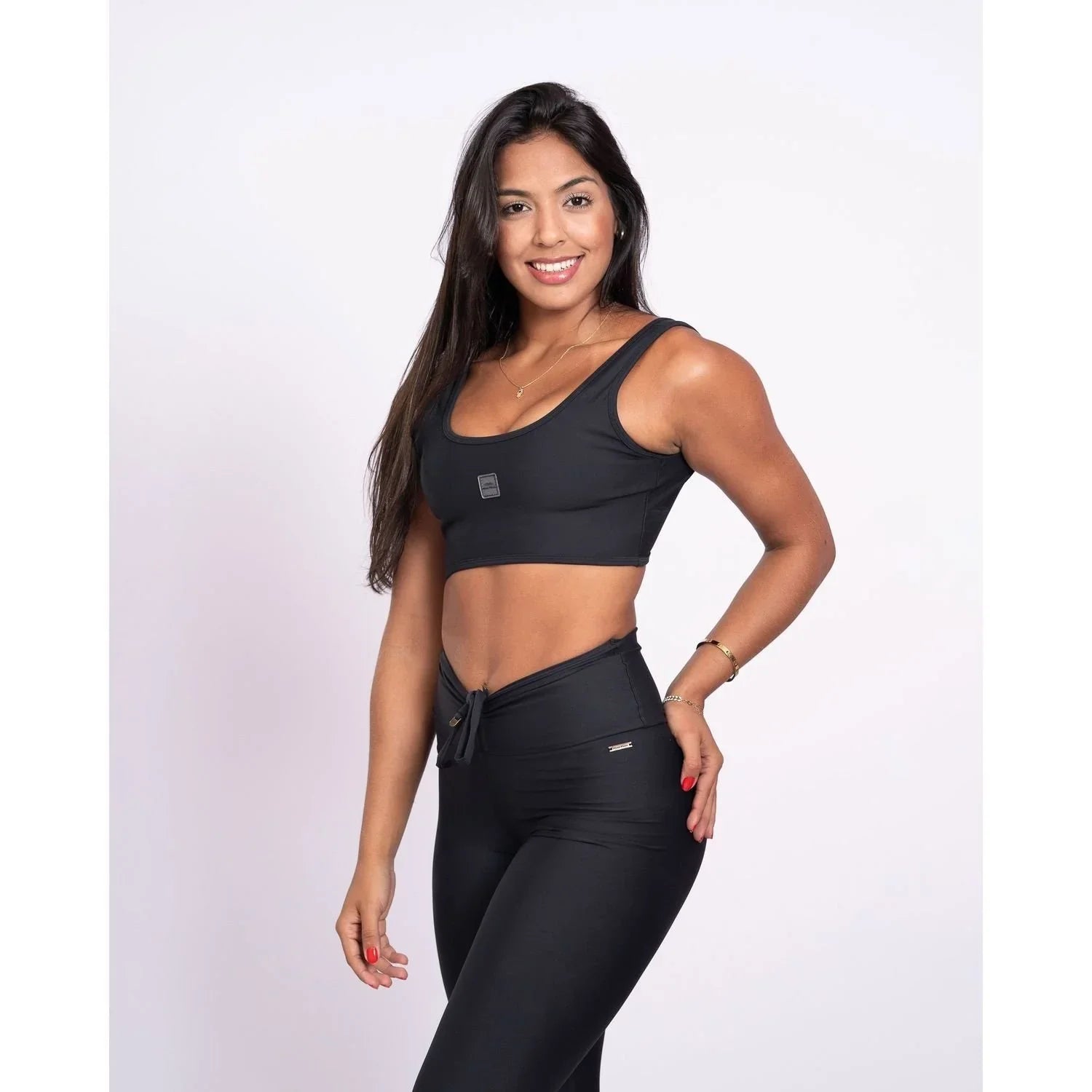 Top Fitness Basic Preto com compressão