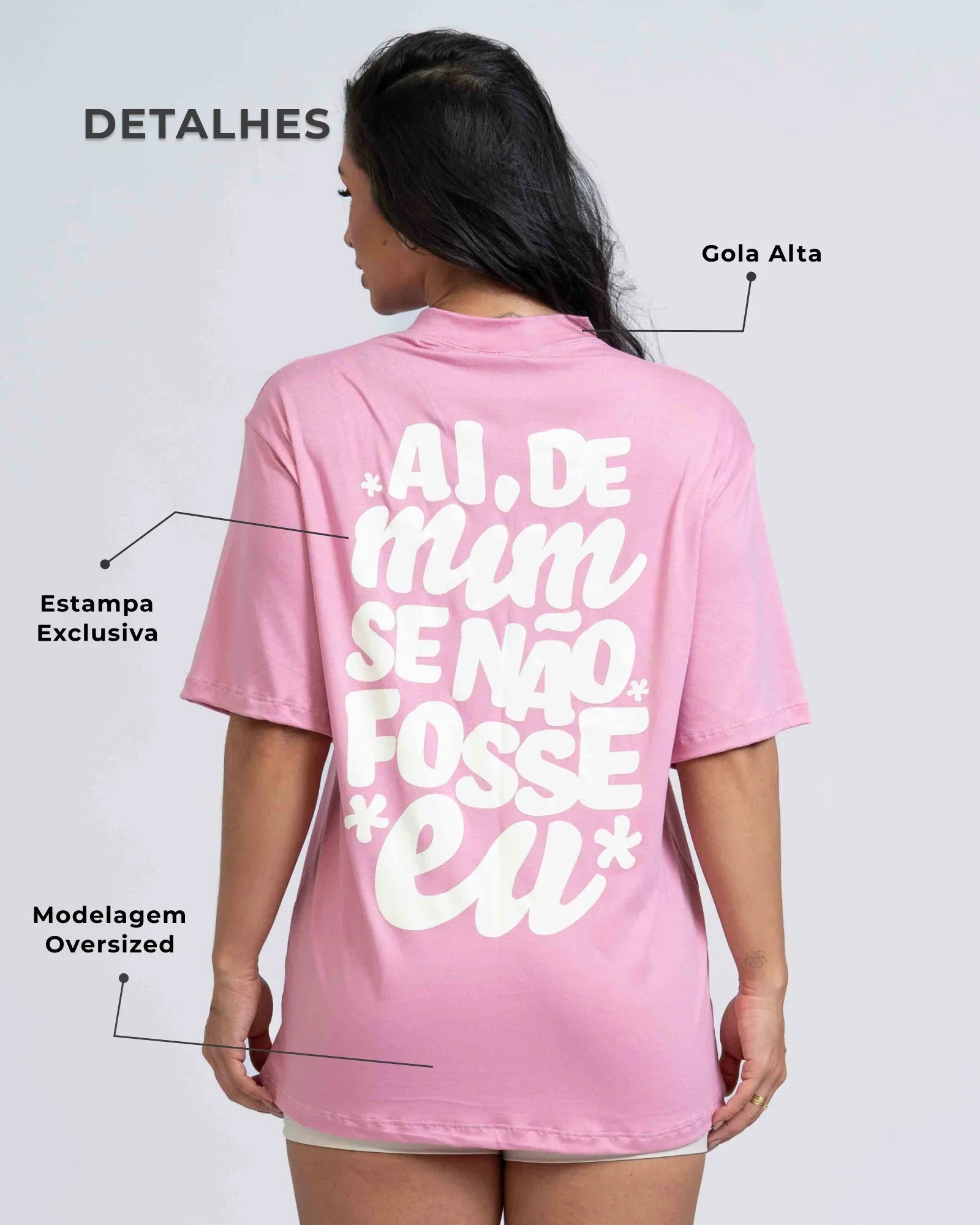 Blusão Oversized "Aí de mim se não fosse eu" com gola