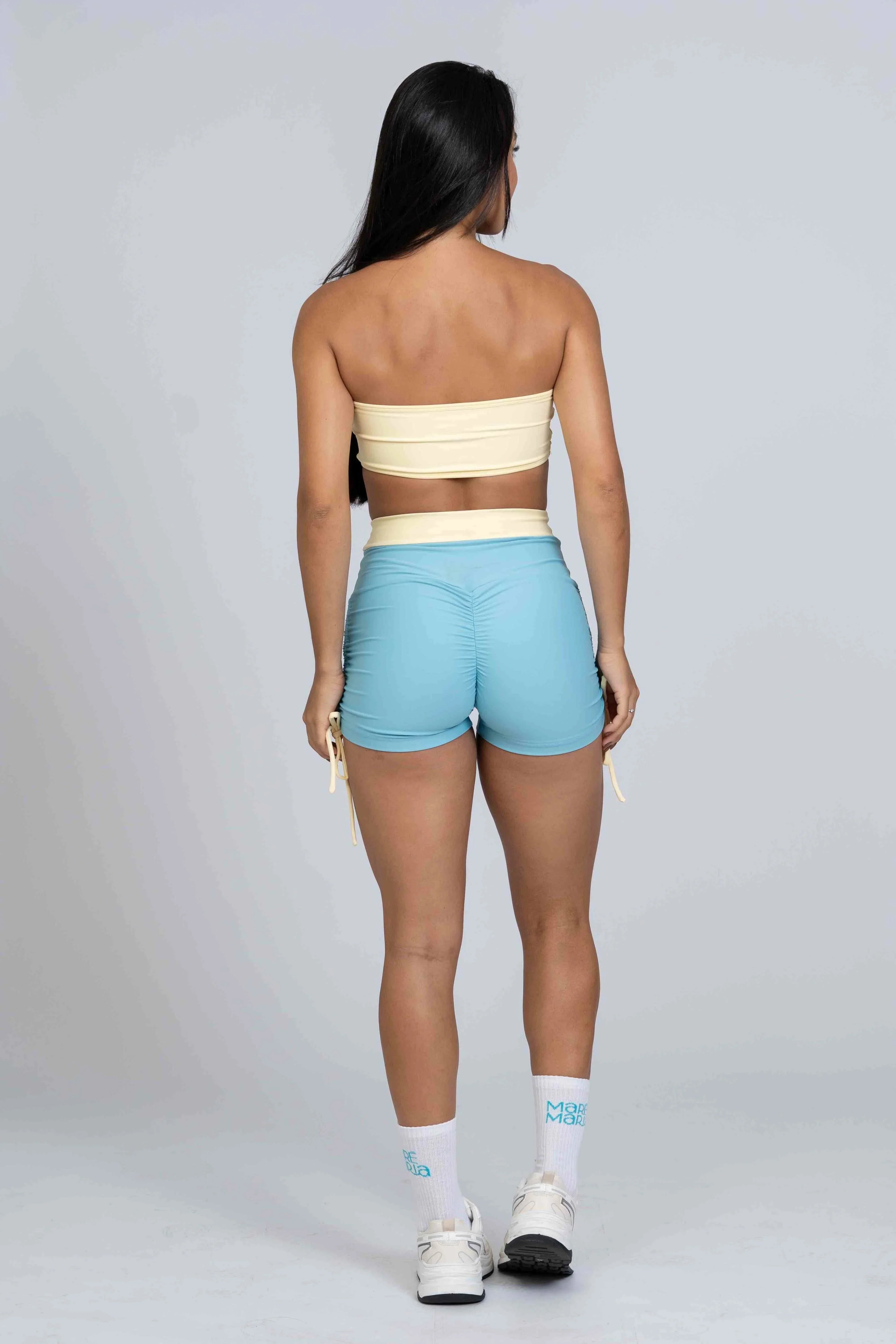 Short Smile Duo Azul céu e Amarelo Brisa