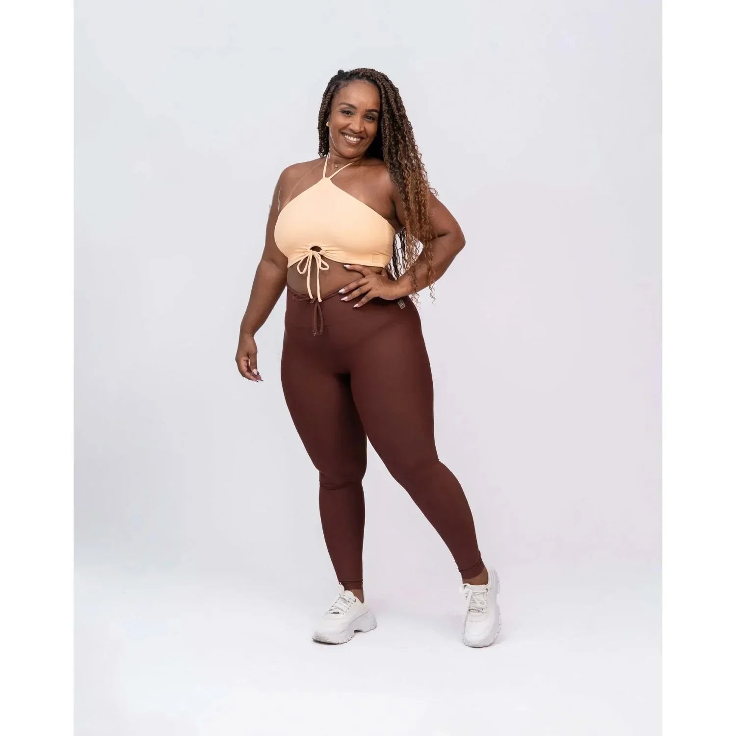 Calça Legging Fitness empina bumbum Slim Chocolate Dark