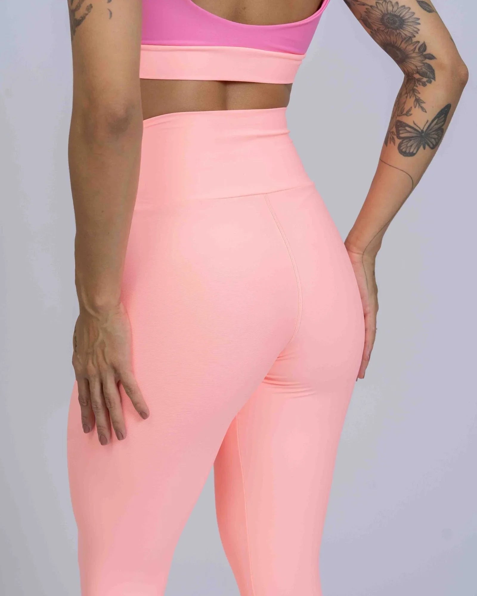 Calça Legging Slim duo Coral com Rosa Malibu