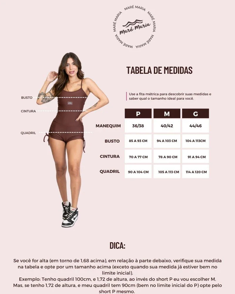 Macacão Fitness Clássico Chocolate Dark compressão