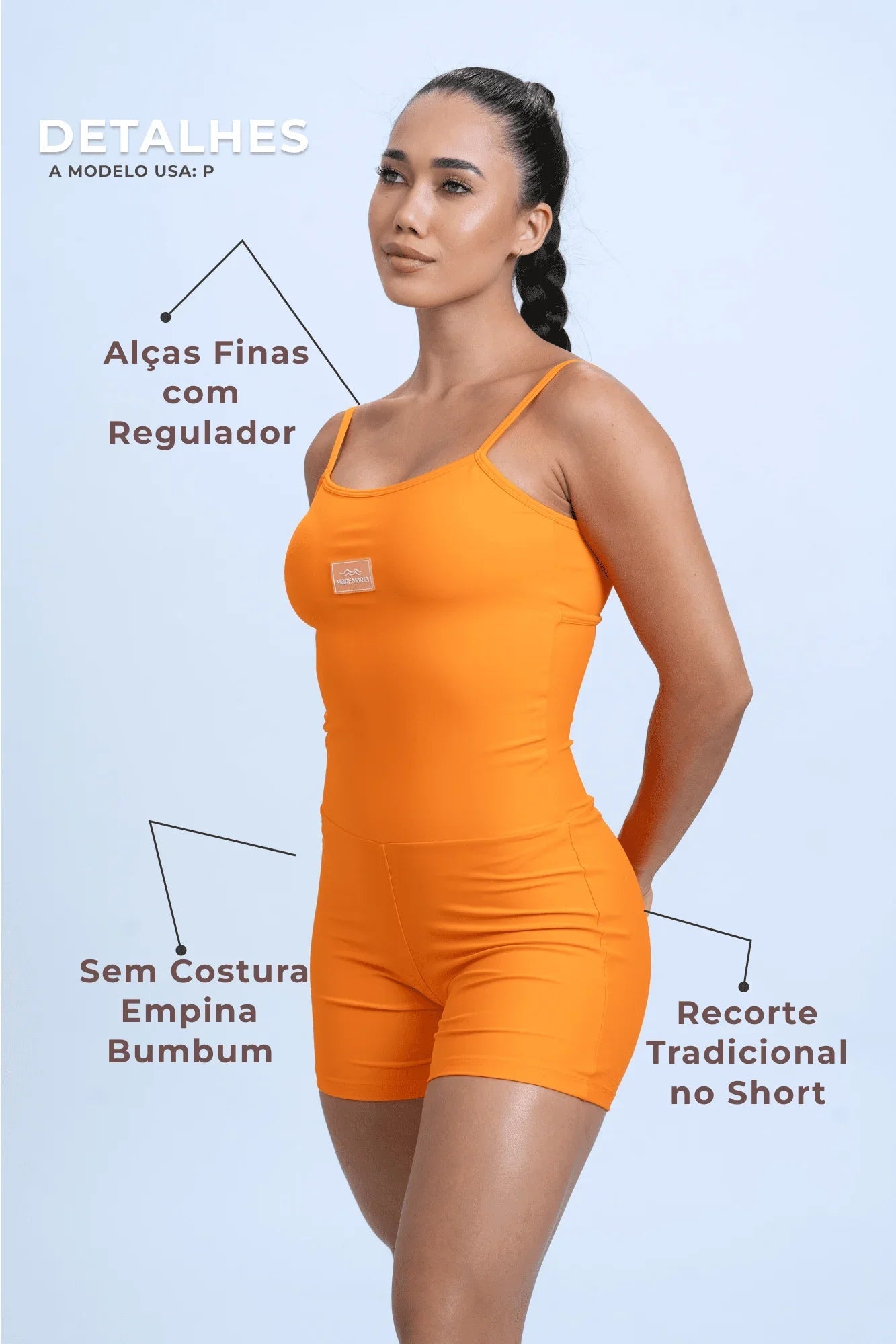 Macaquinho Fitness Mood Tangerina