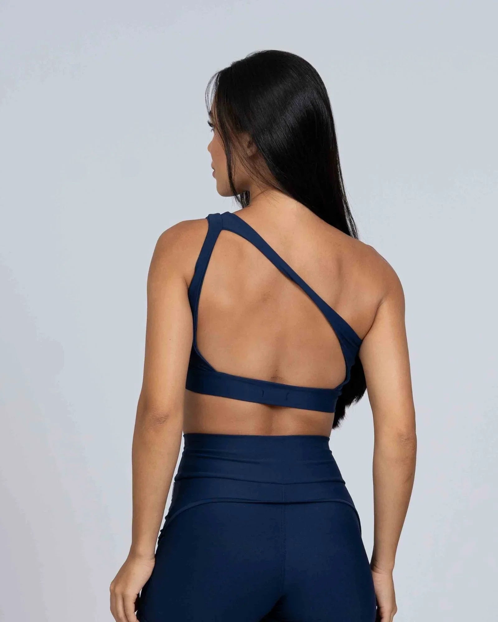 Top Fitness Avenue Azul Marinho assimétrico