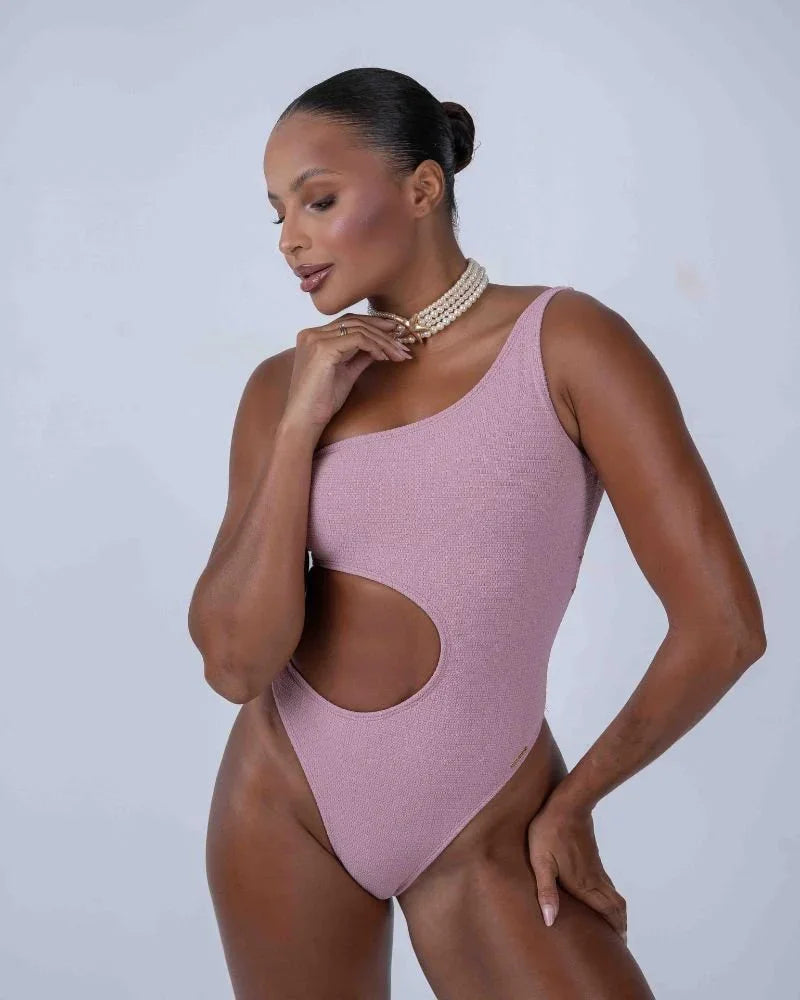 Maiô Assimétrico Rosa Glam