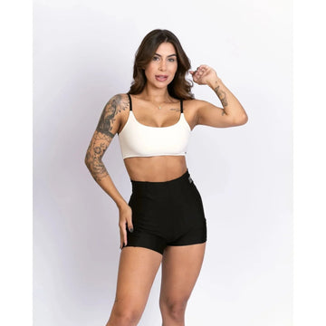 Top fitness Ternura Off White com alça Super Black