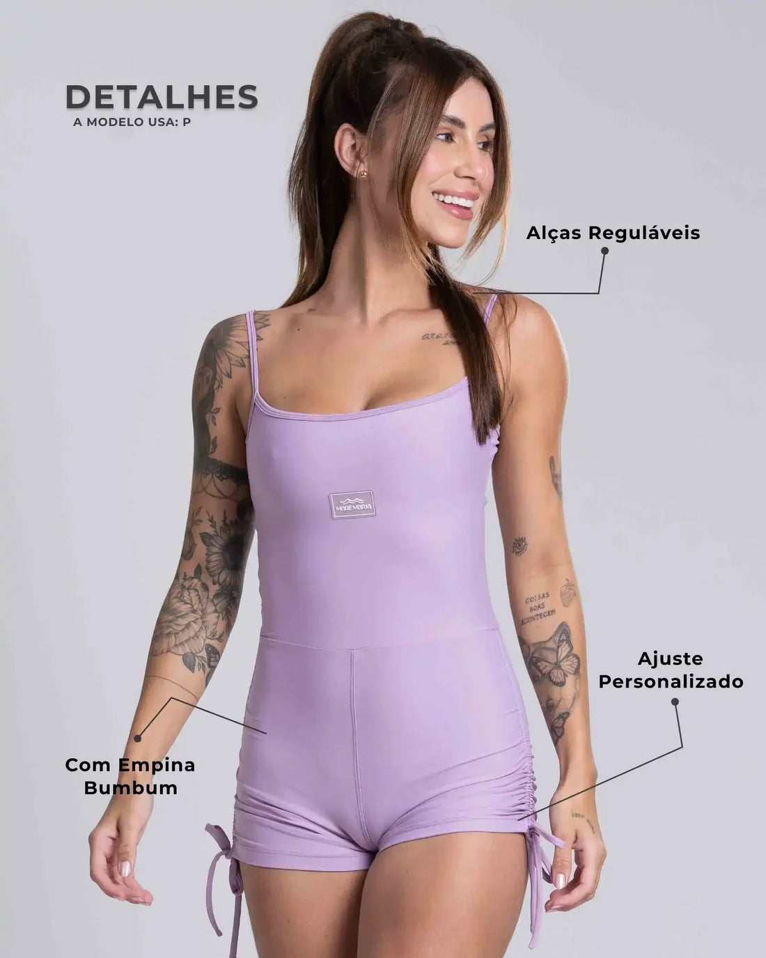 Macaquinho New Pérola Lavanda com empina