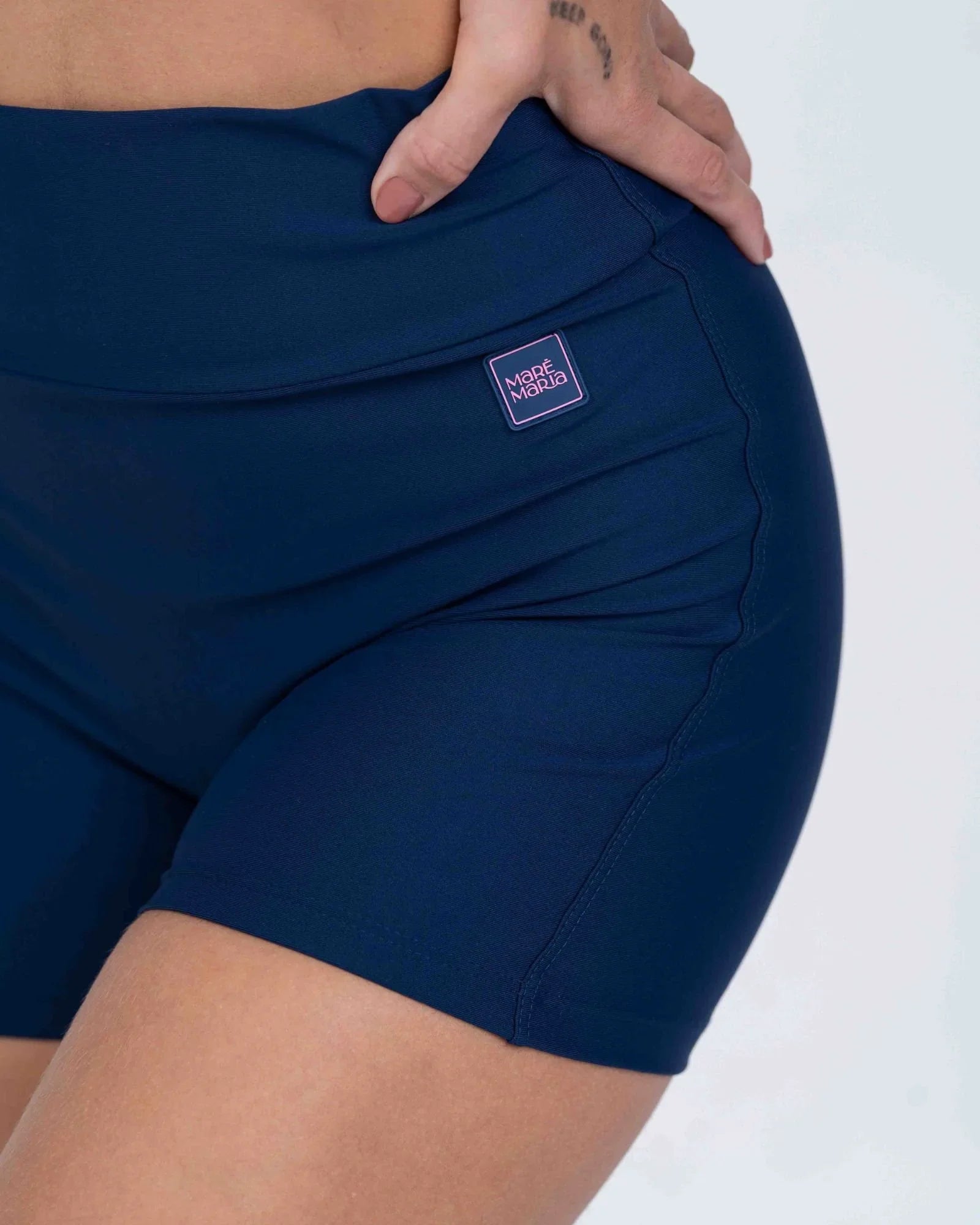 Short Confort sem costura frontal Azul Marinho compressão sem empina