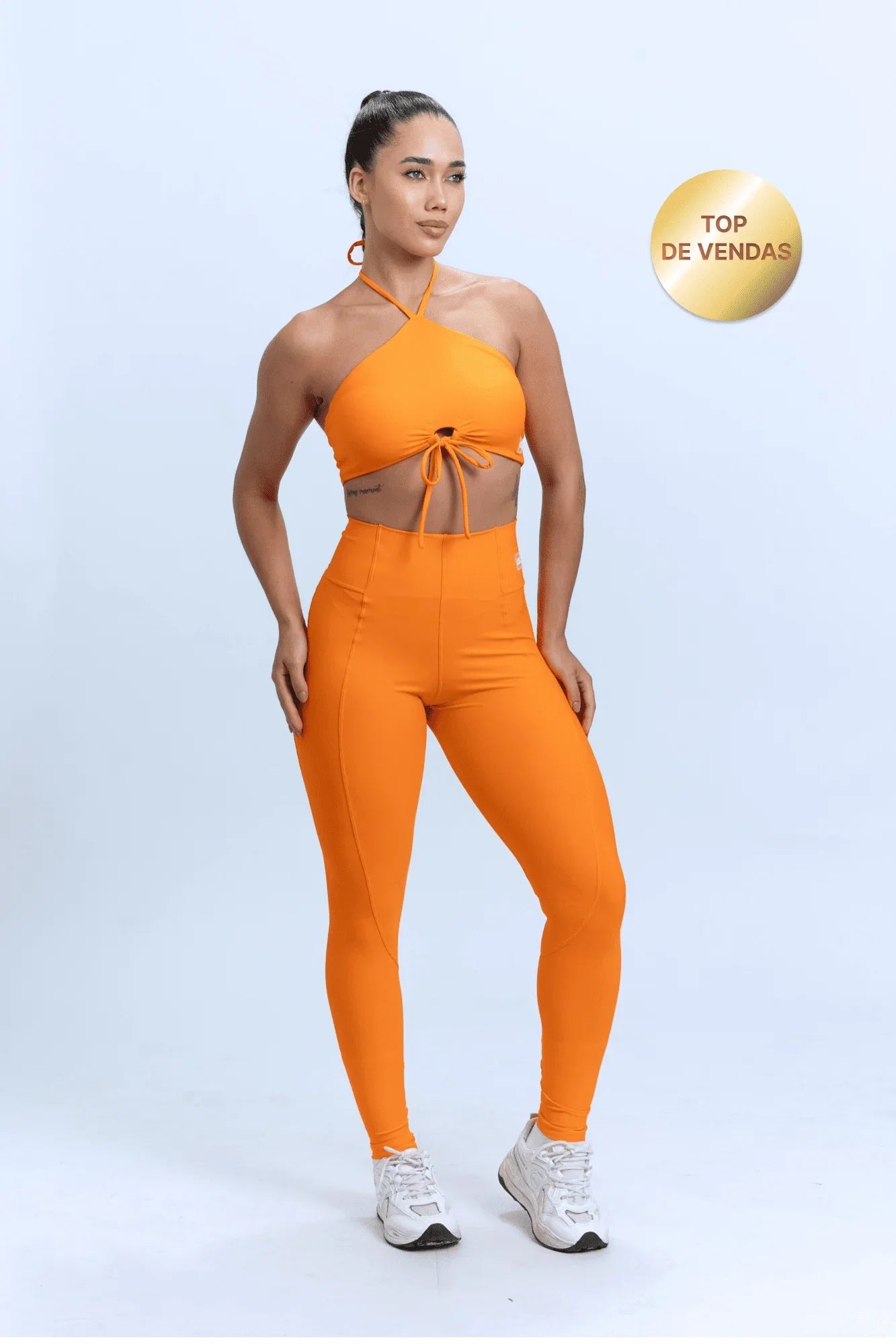 Calça Legging fitness Classic Tangerina compressão