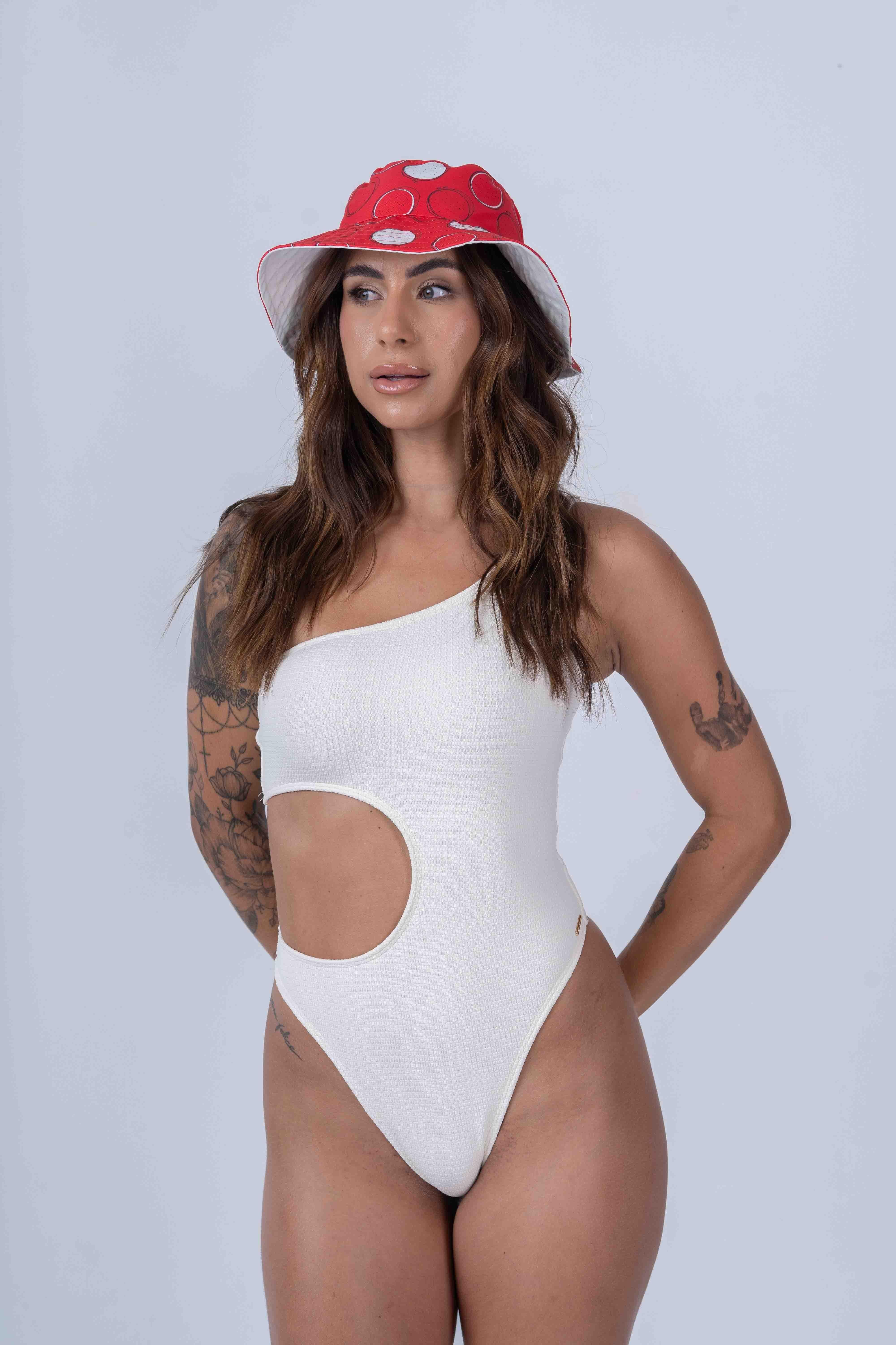 Bucket dupla face estampa Pitaya com Off White