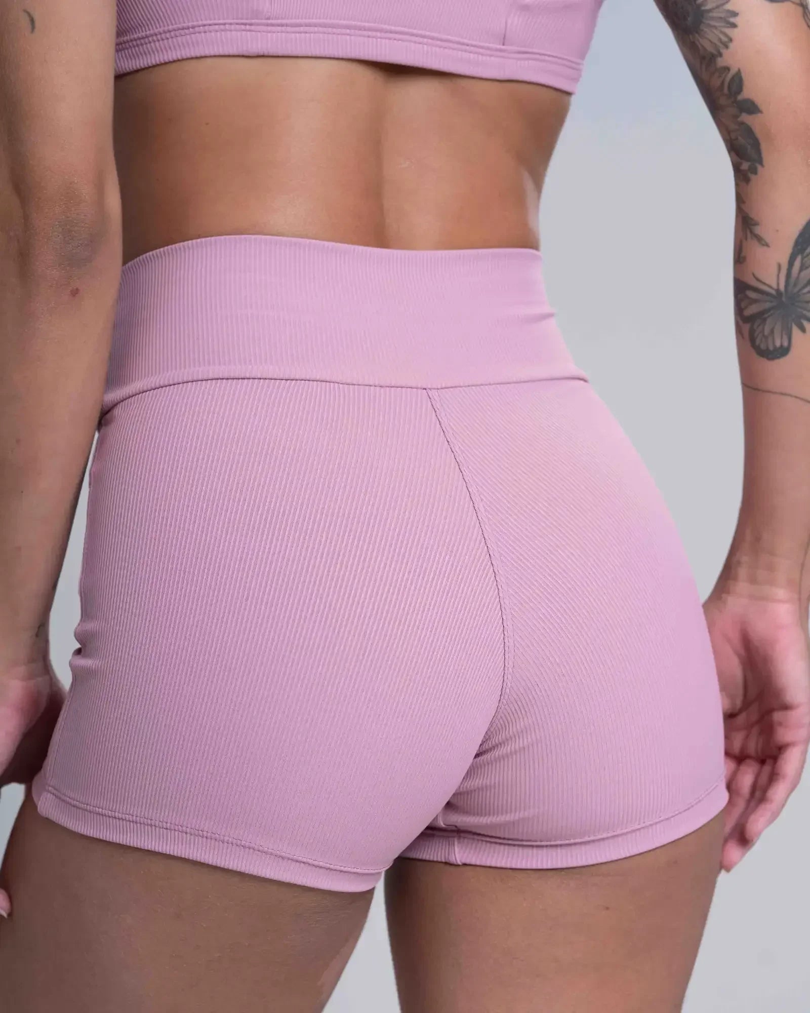 Short Fitness Confort Canelado sem costura frontal