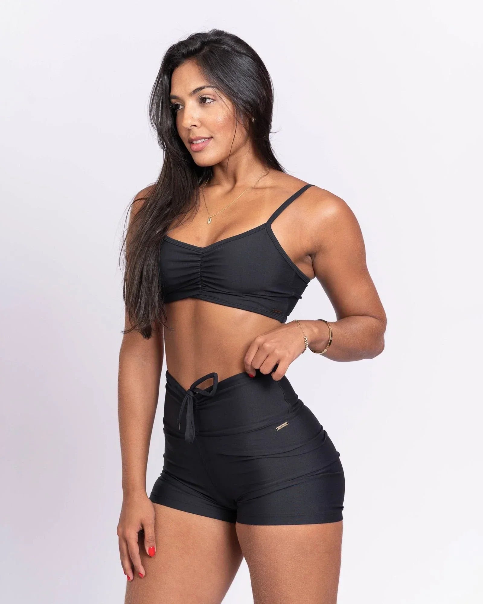 Short fitness Slim Preto Empina Bumbum