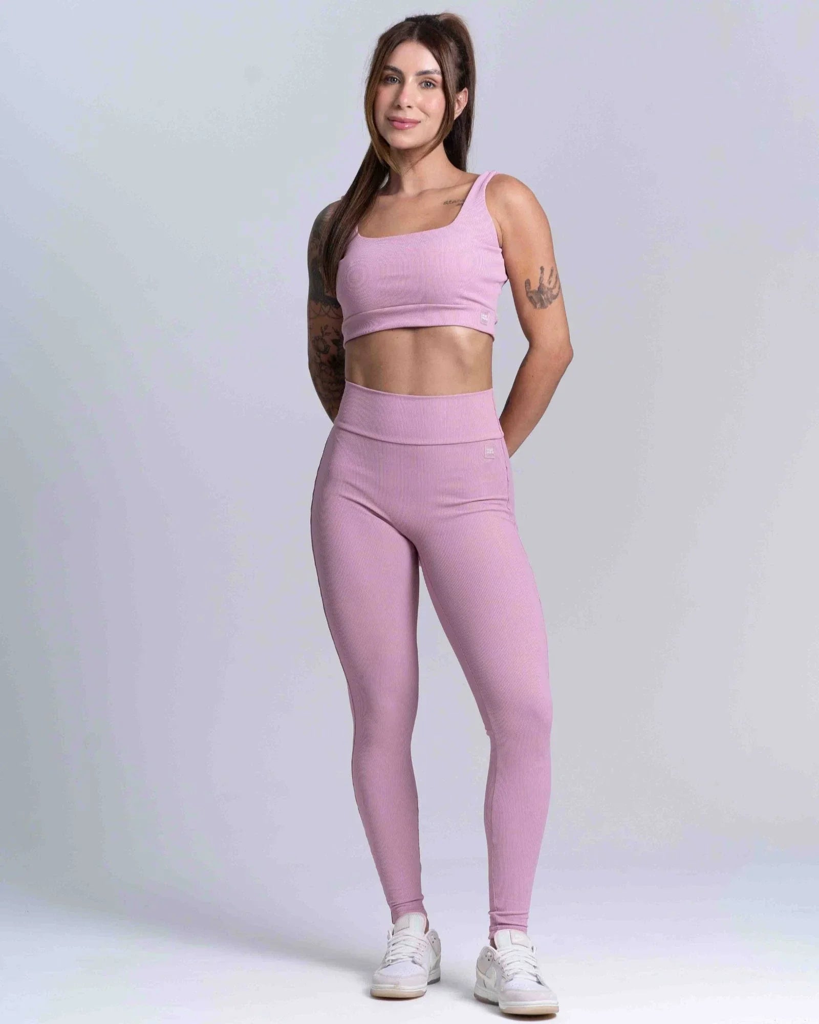 Calça Fitness Confort Canelado sem costura frontal