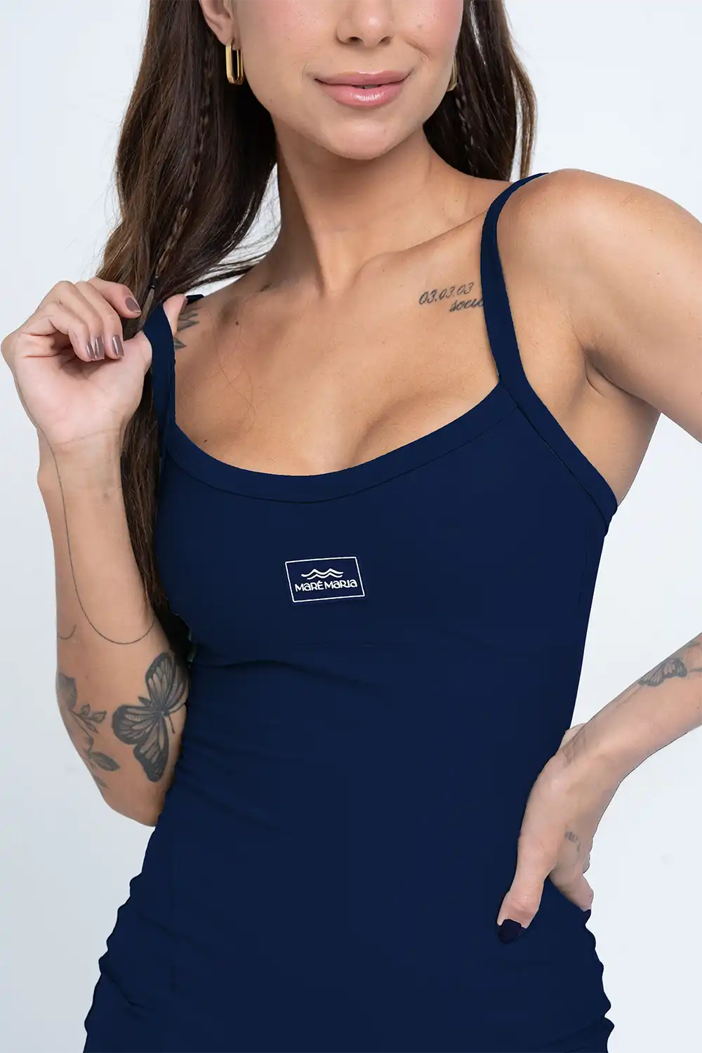 Macaquinho Flow Azul Marinho com bolso