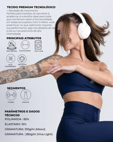 Macaquinho Confort Manga Longa sem costura frontal