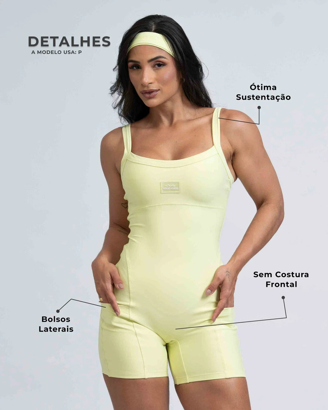 Macaquinho Fitness Flow Chá Verde com bolso