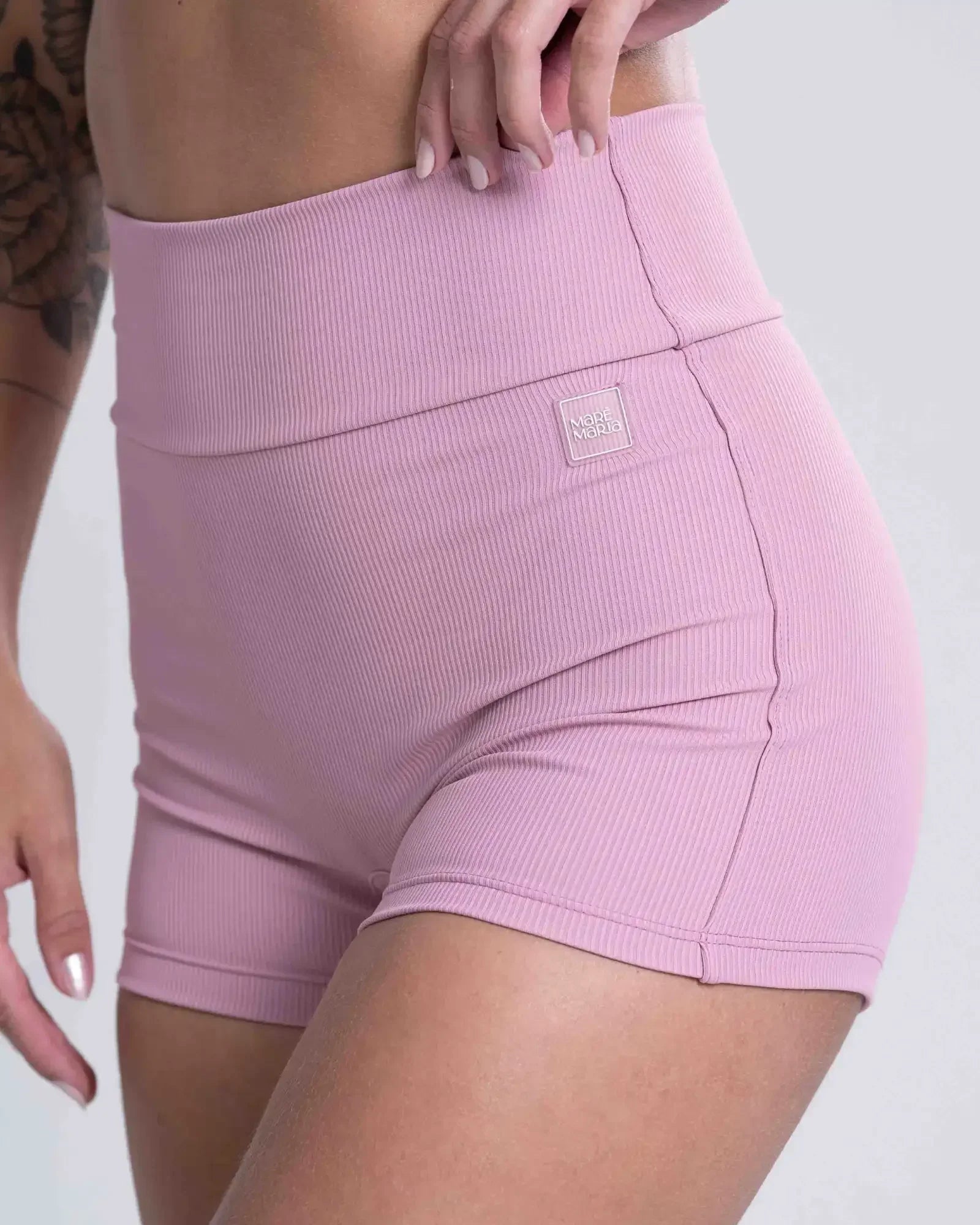 Short Fitness Confort Canelado sem costura frontal